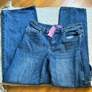 Edikted Low Rise Baggy Straight Cargo Jeans Size M